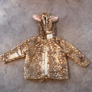Toddler faux fur fawn coat
